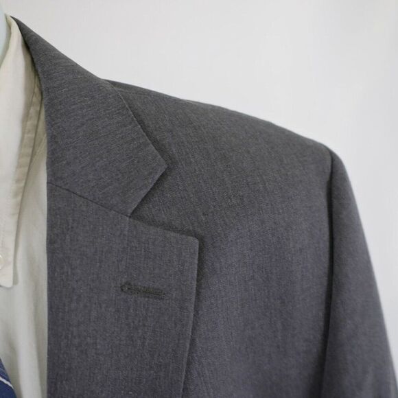 Stafford Wool Blend Classic Fit Gray Travel Suit Jacket 44L Or Slim 46L 2 Button - Picture 2 of 13